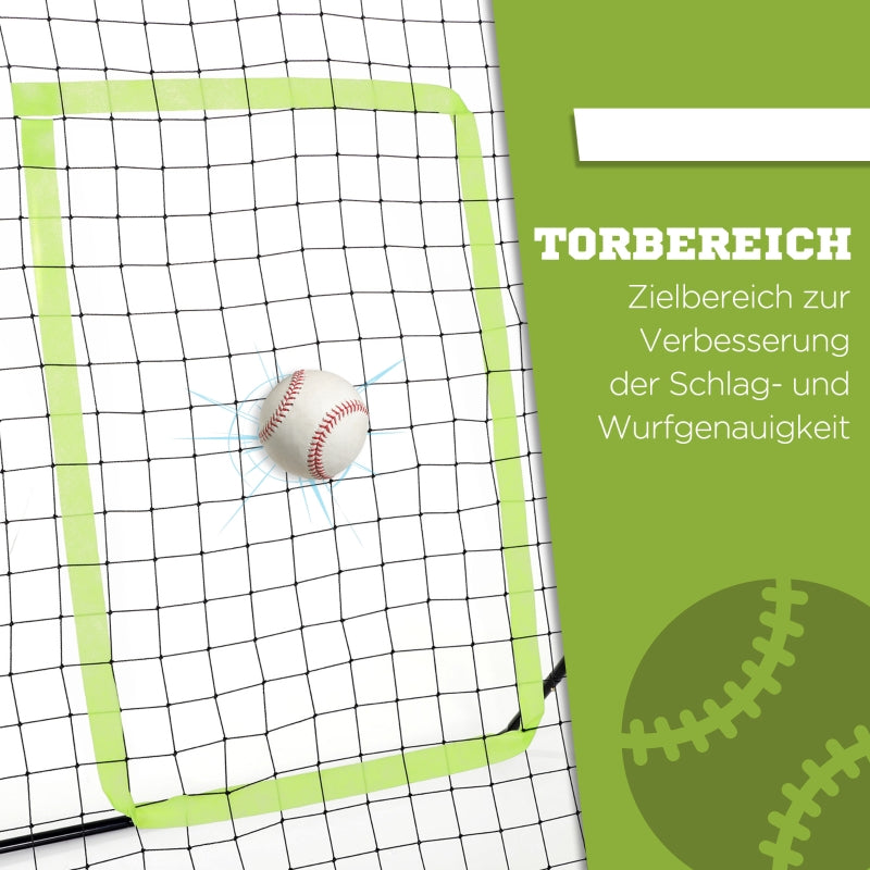 Baseball Rebound Net with Weatherproof Metal Frame and Green Hitting Zone, Metal