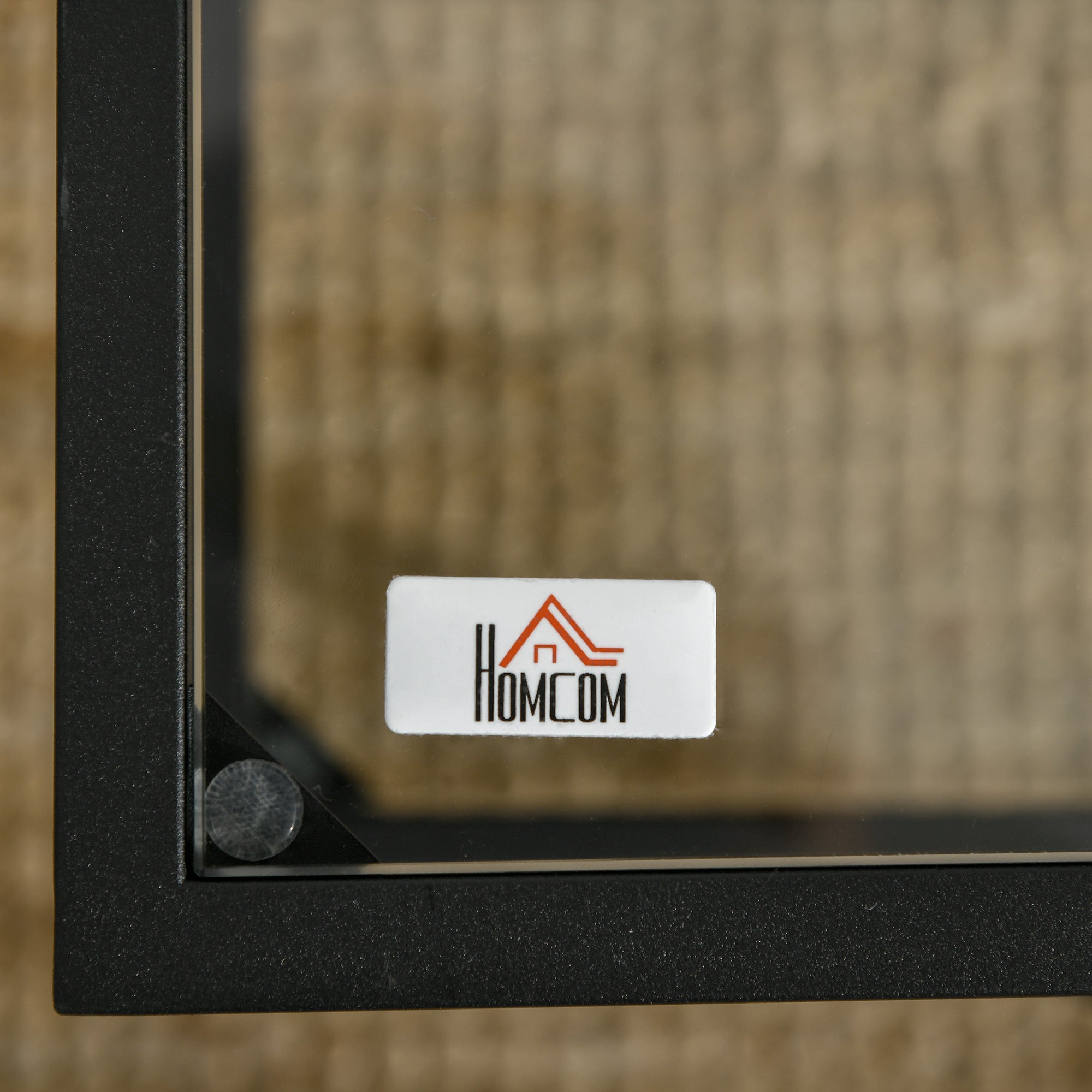 Side Table/Coffee Table 3 Shelves Black Steel Frame Glass