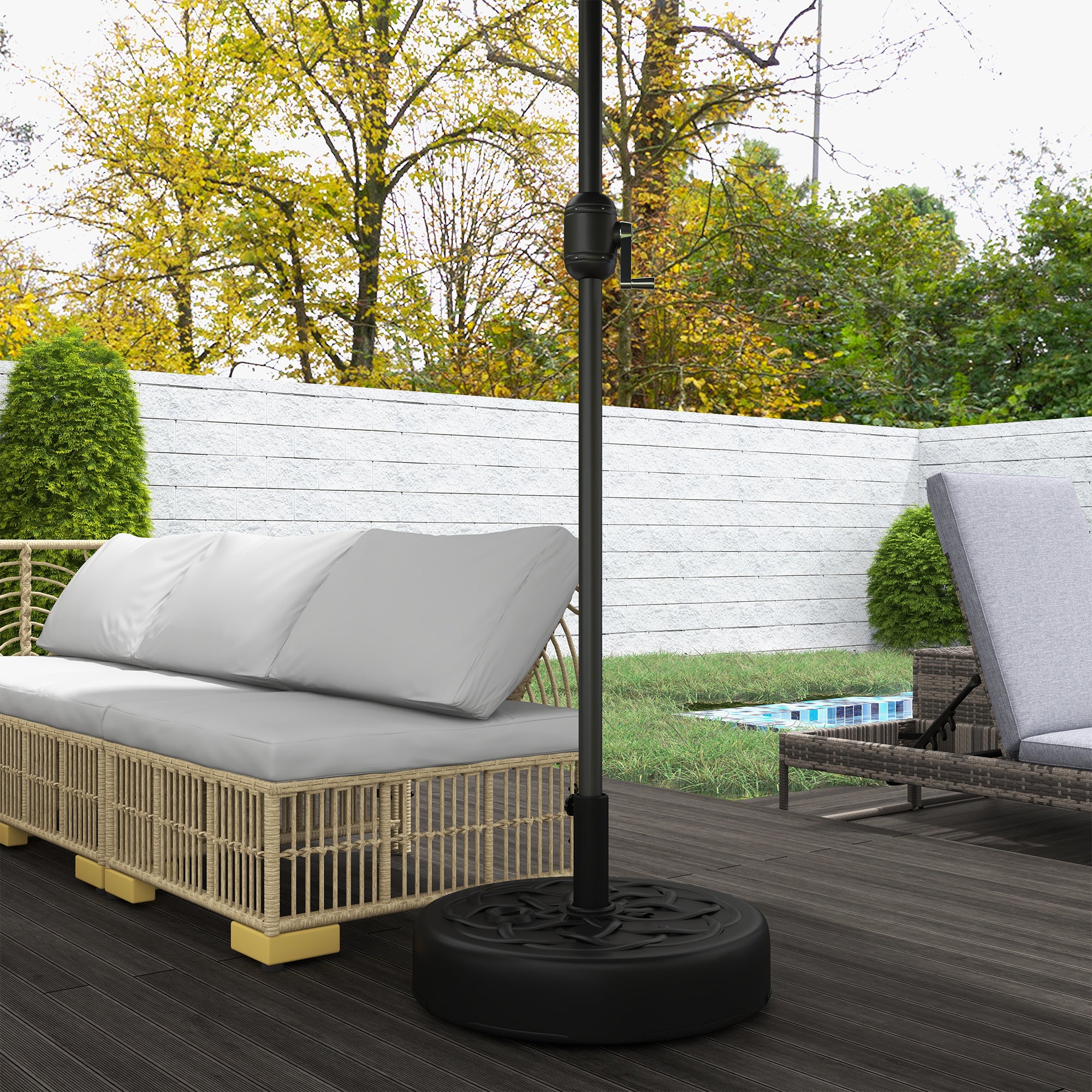 Parasol Base Round Fillable up to 35kg Stand Ø38/48mm Black