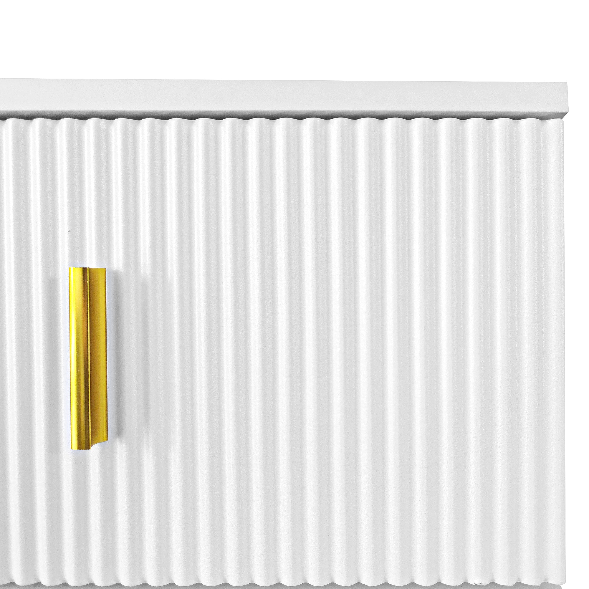 Sideboard, Adjustable Shelves with Drawers, White