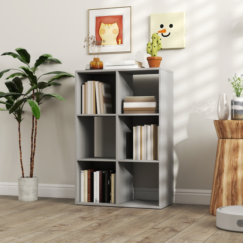 6-Cube Bookshelf Storage Unit Light Grey