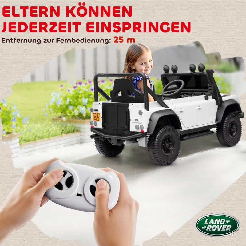 AIYAPLAY Children's Electric Car, 12V Battery, Remote Control, LED Lights, White
