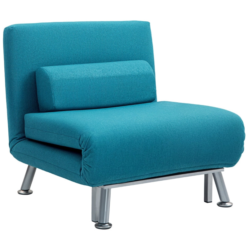 Single Sleeper Chair - Linen-Feel, Dark Blue