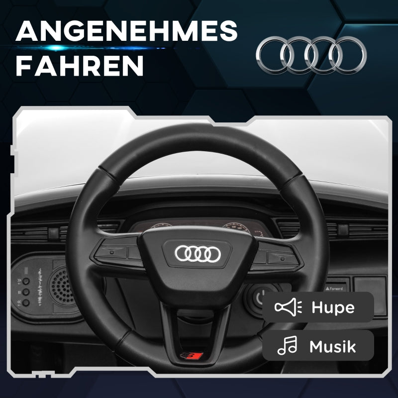 AIYAPLAY Electric Ride-On Car, 12V Audi Q8 with remote control, headlights, music, white