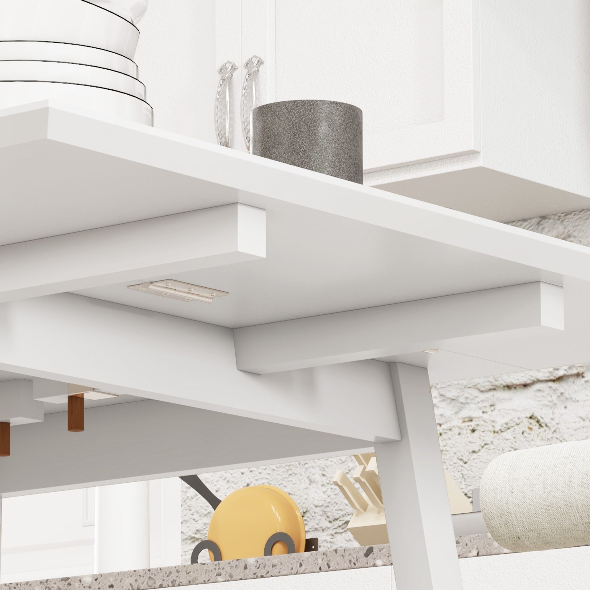 Folding Dining Table, 2-4 Person, Wooden, White