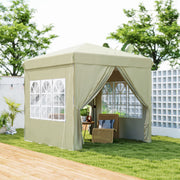 Pavilion 2.5x2.5m Pop-up Folding UV 50+ with 4 Side Panels, Cream White