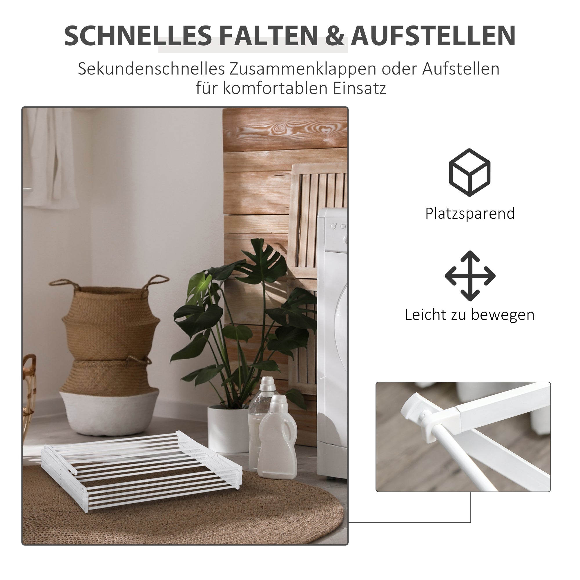 Foldable Clothes Airer, 8-Tier Tower Dryer, Metal Plastic White