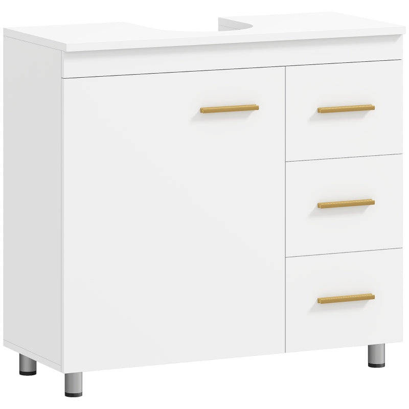 Bathroom Vanity Unit, 3-Tier Design, White