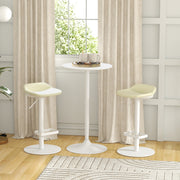 Bar Table Round Ø60 cm Height Adjustable Steel White