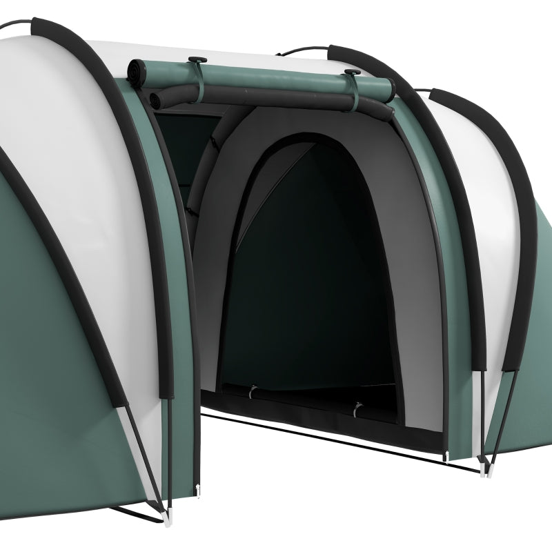 Camping Tent, 2 Bedrooms, Living Area, 3000mm Waterproof Family, Dark Green