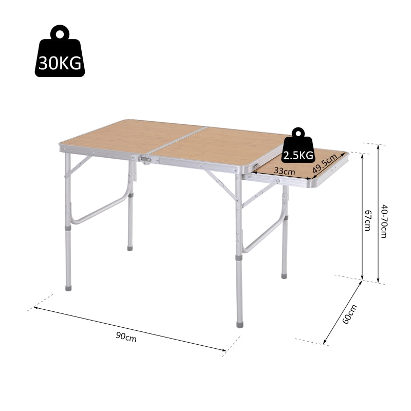 Folding Picnic Table Portable Camping Table MDF-Top Aluminium