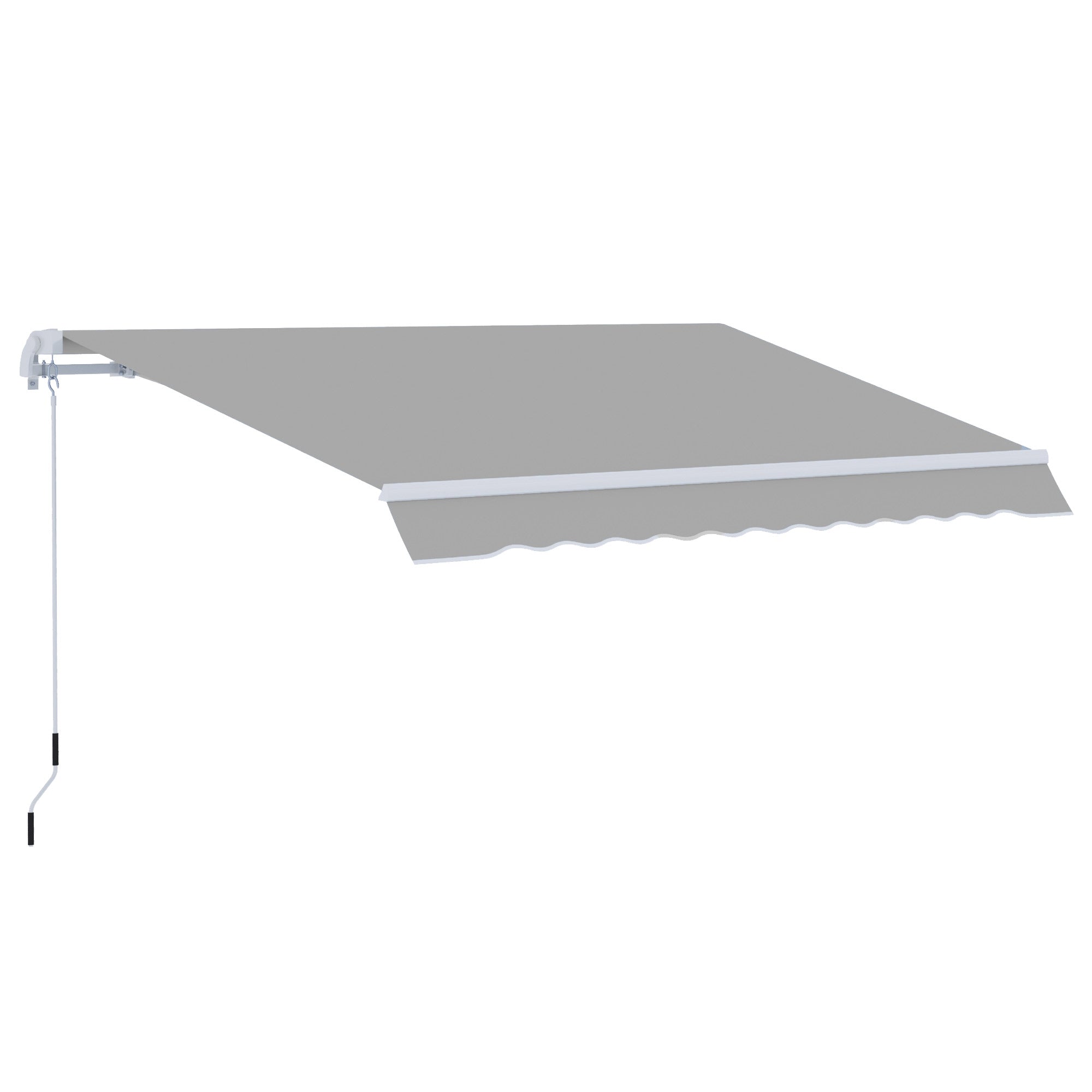 Awning Canopy Manual Retractable Sun Shade Shelter 3x2m, Light Grey