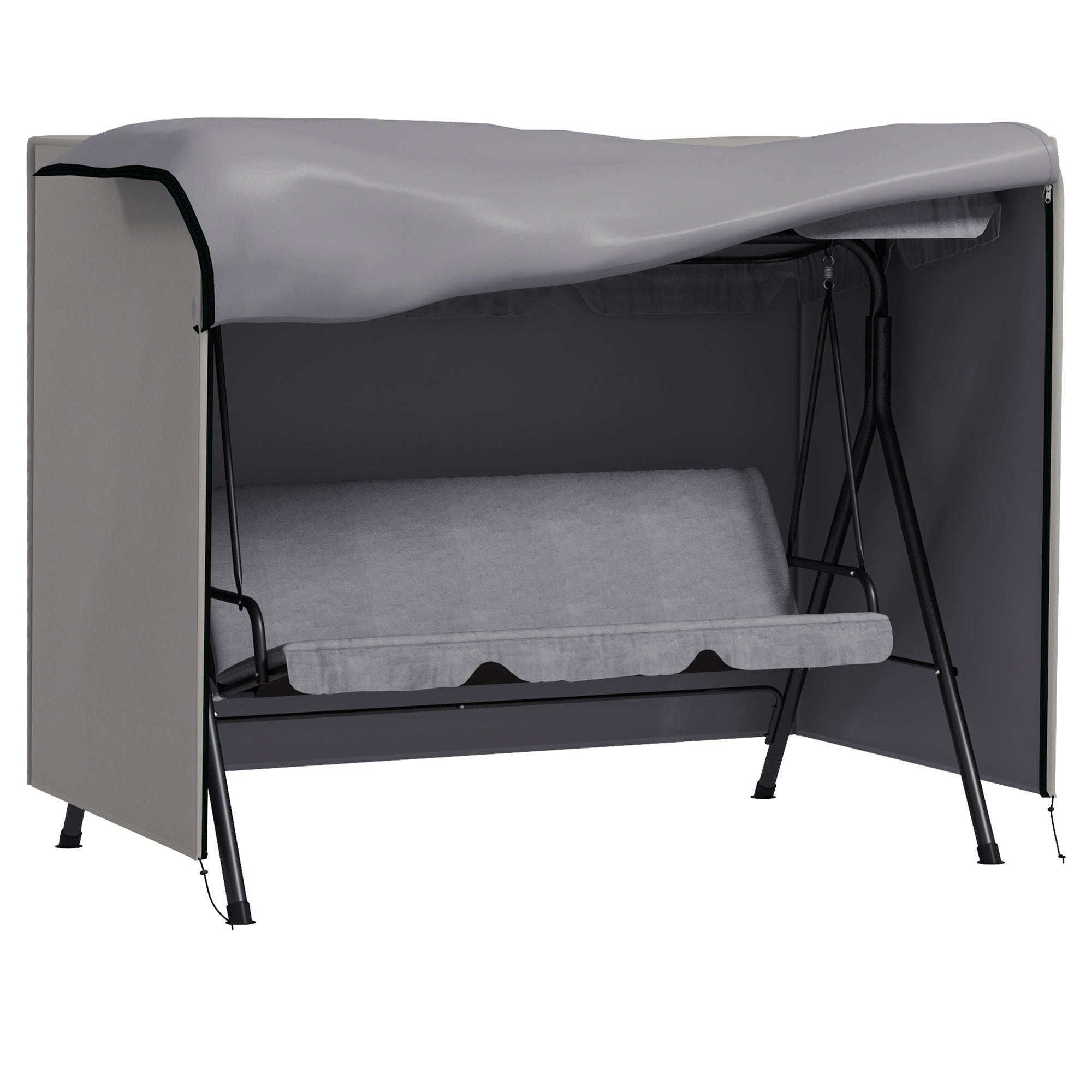 Three-Seater Swing Chair Protective Cover 205 x 124cm Grey