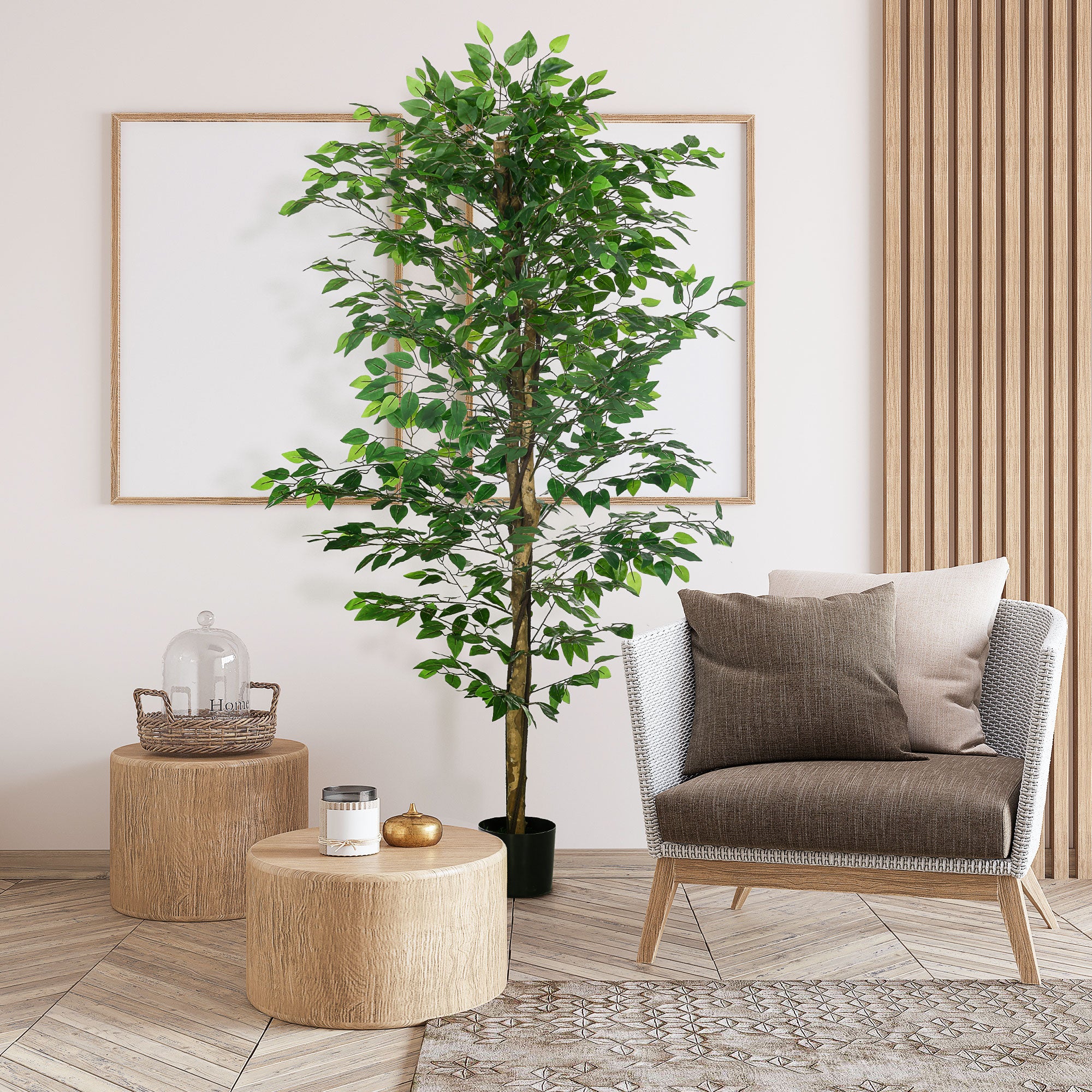 Artificial Ficus Tree, Realistic, Easy-Care, 180cm, Green