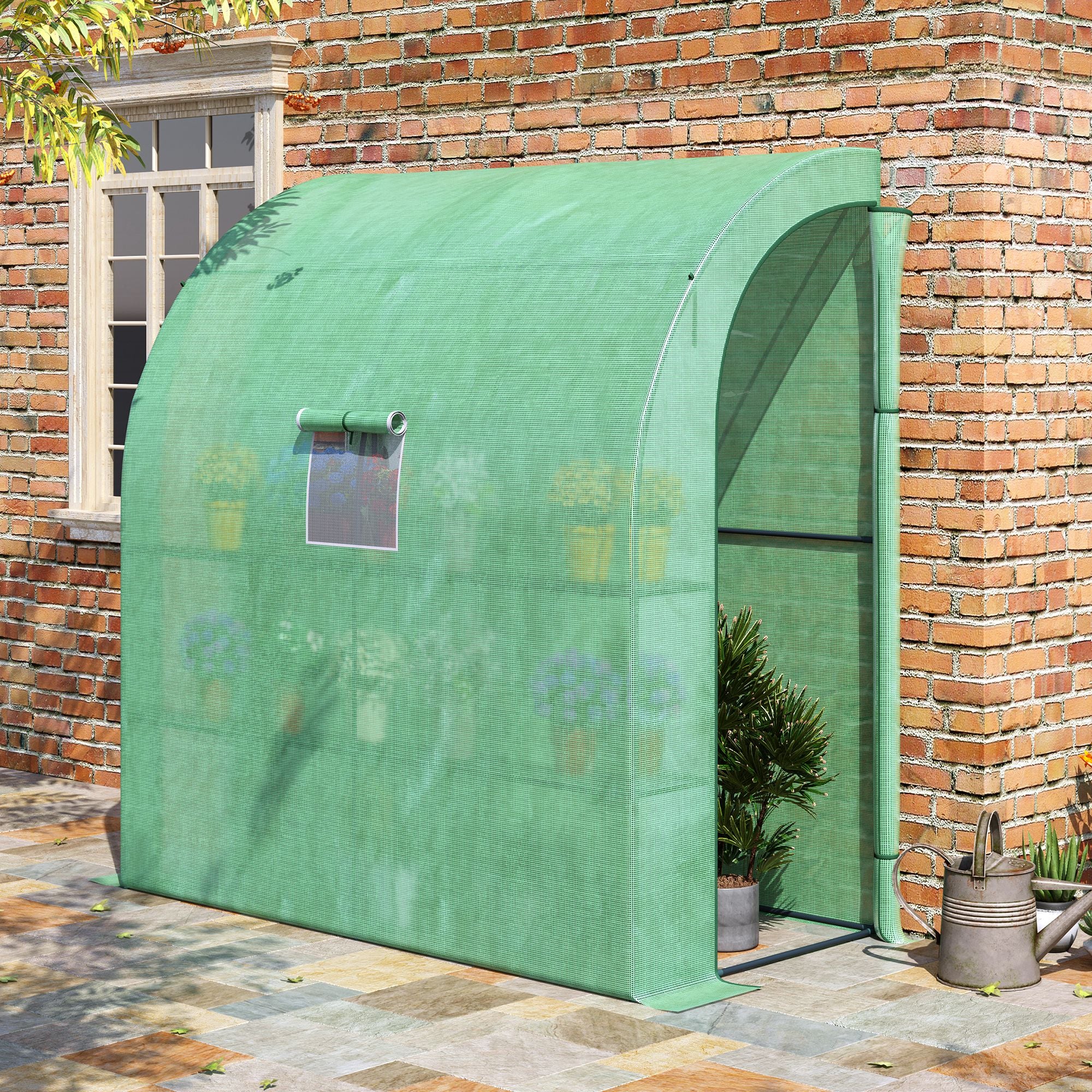 Polytunnel Greenhouse 2 Doors UV Protection Steel & PE Green