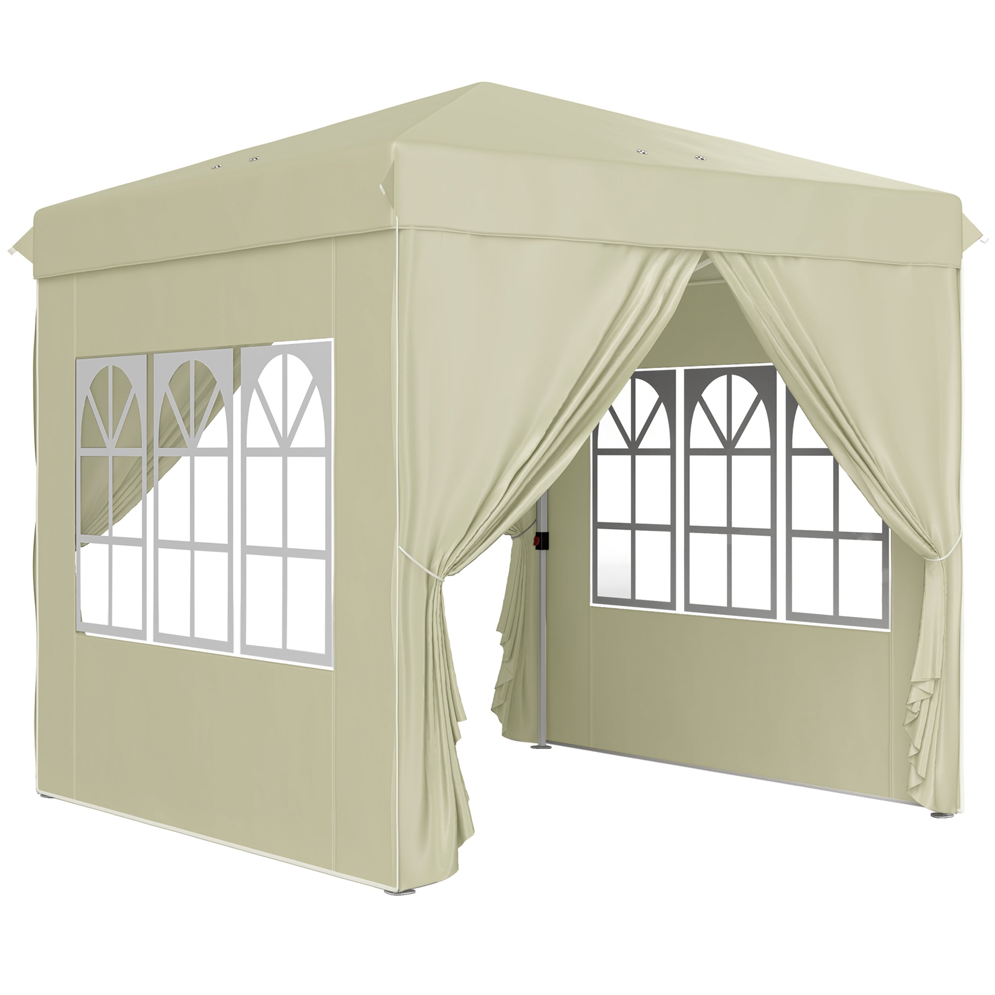 Pavilion 2.5x2.5m Pop-up Folding UV 50+ with 4 Side Panels, Cream White