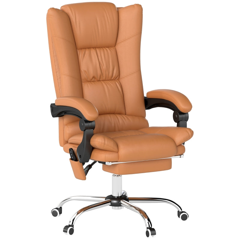 Vinsetto Office Chair, Massage Heating Swivel Reclining, Light Brown