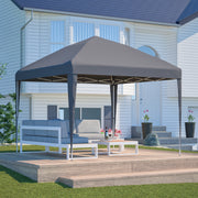 Pop-up Gazebo, Height-Adjustable Folding Garden with 4 Sandbags & Carrying Bag, Gray
