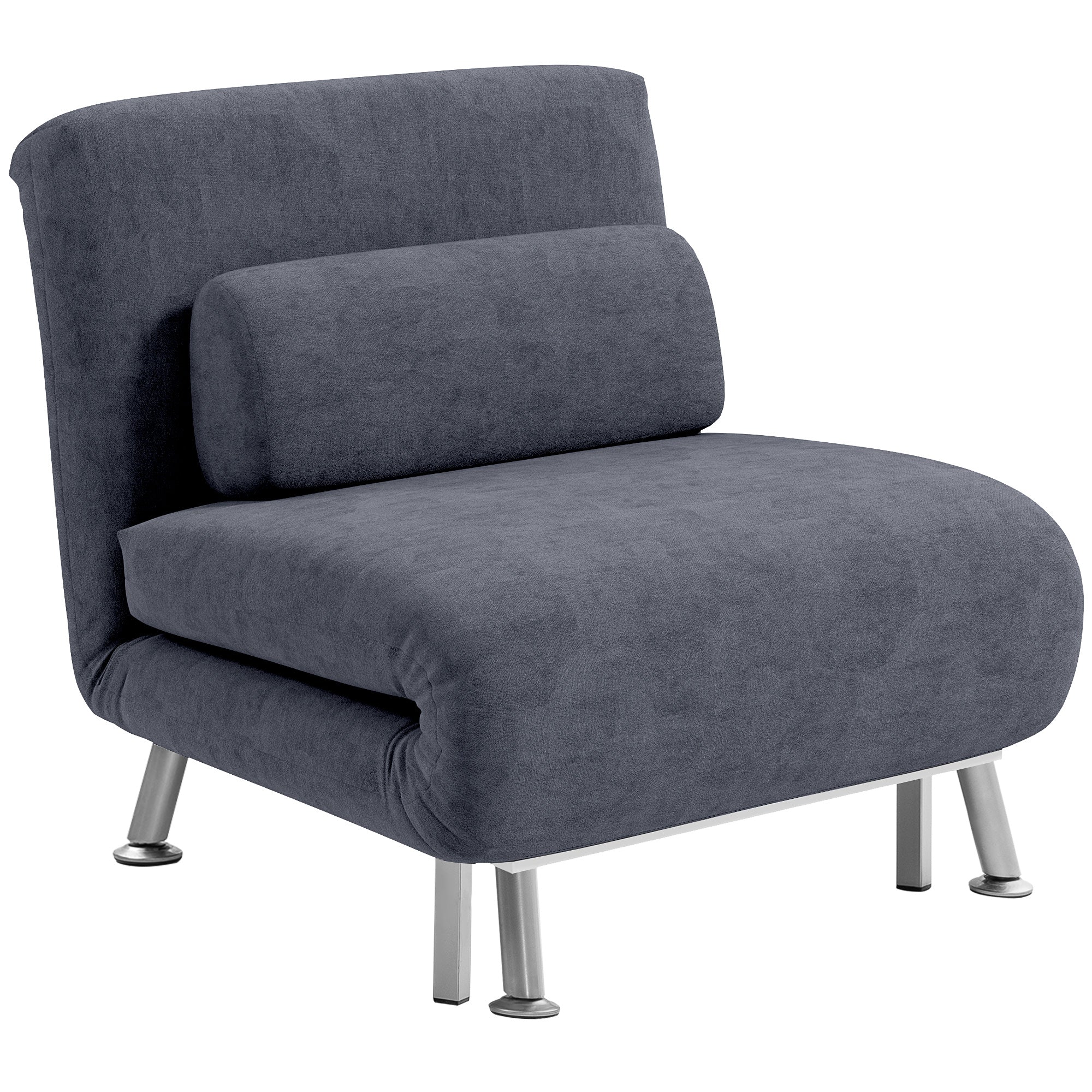 Sleeper Chair, Velvet-Feel, Charcoal Grey