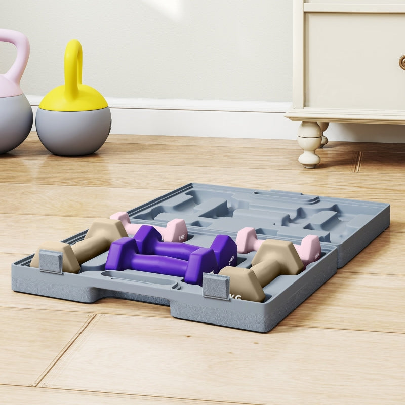 Dumbbell Set, 6 Weights 1kg 2kg 3kg, Steel