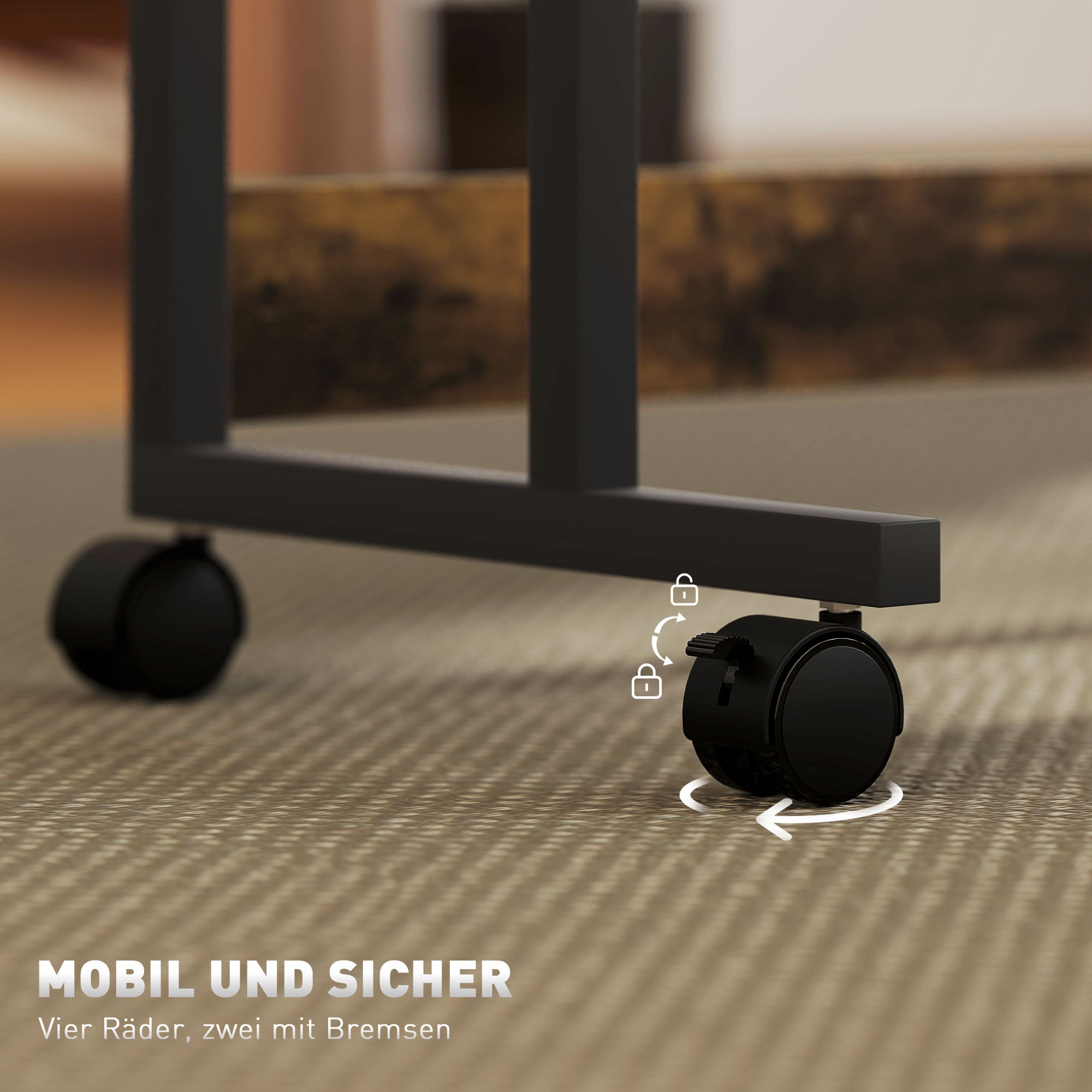 Height-Adjustable Desk, 92 x 40 cm, Tilting, Storage, Rustic Brown Steel