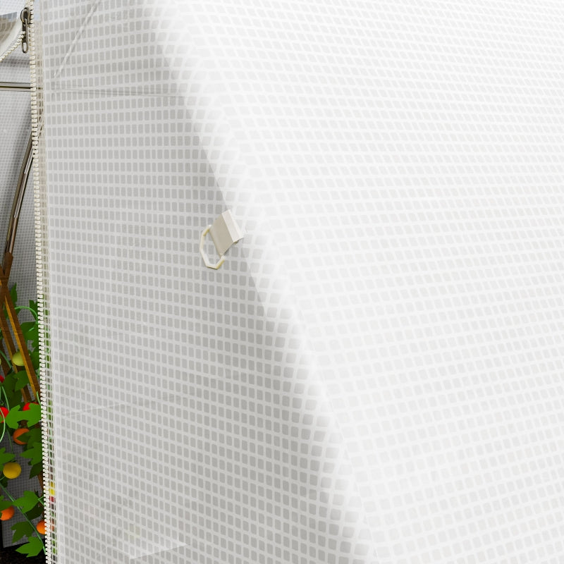 4 x 3 x 2m Polytunnel Greenhouse Replacement Cover Walk-in Roll-up Windows Door PE Cover, White
