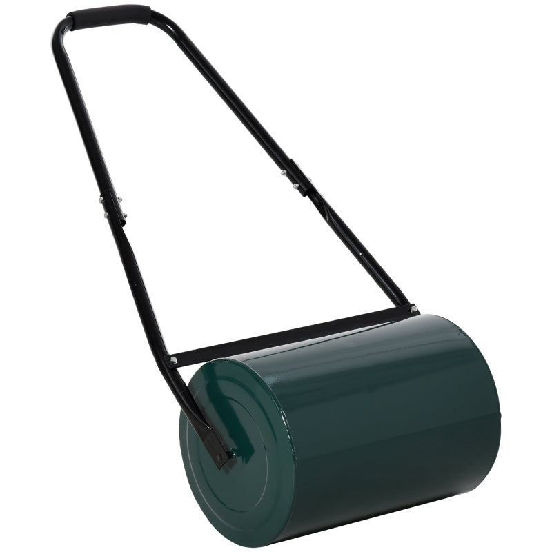 Lawn Roller Garden Roller with U-Handle, 31cm Diameter, 30cm Working Width, Metal Green