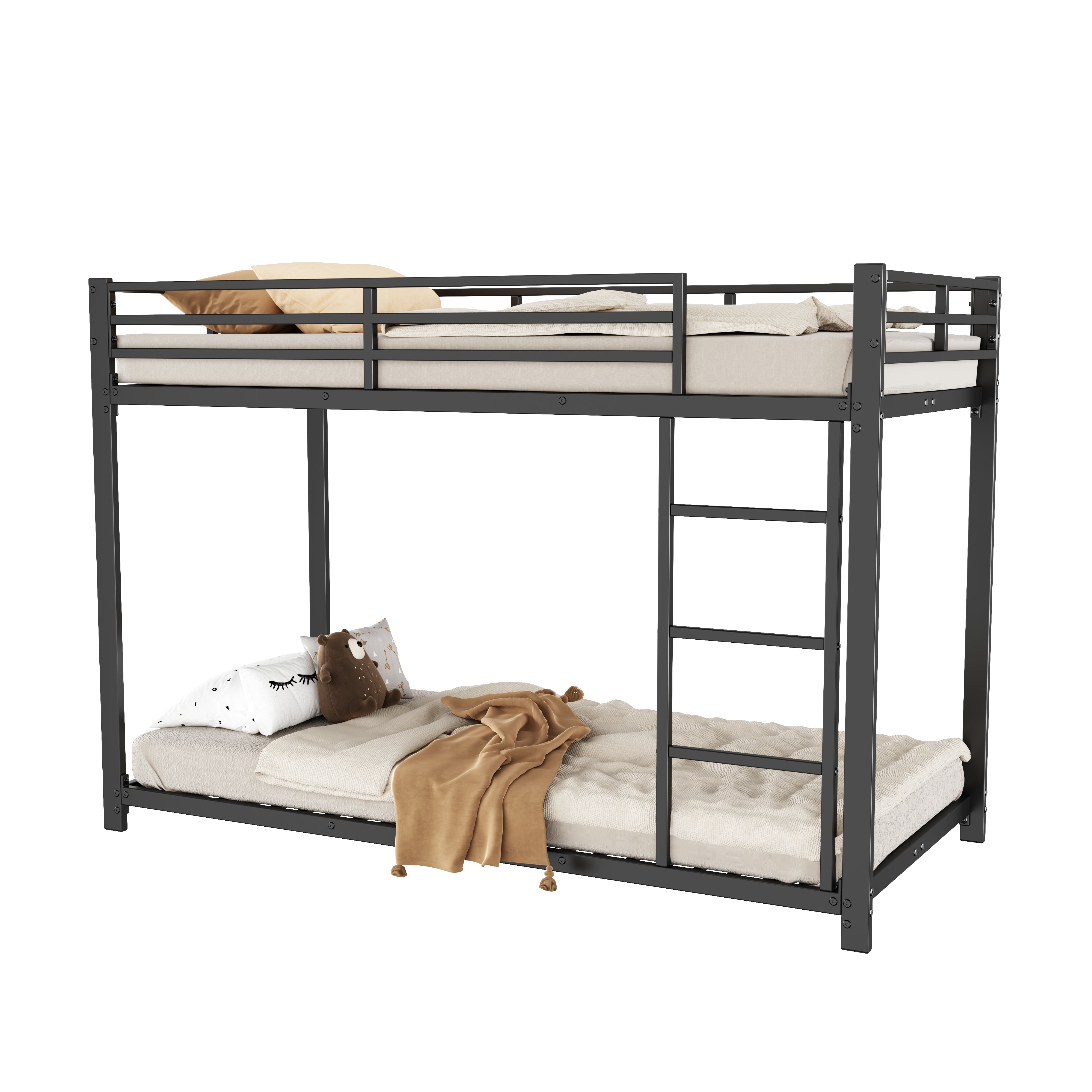 Bunk Bed 90x200 Classic Iron Frame - Black