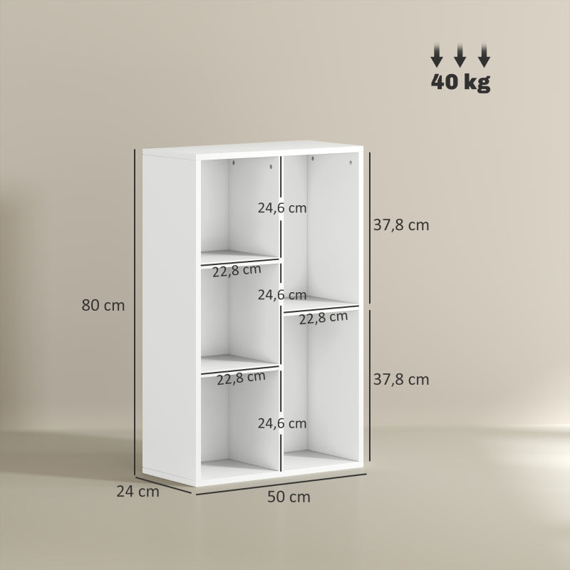 Bookcase, Standing Shelf with Tiers, White