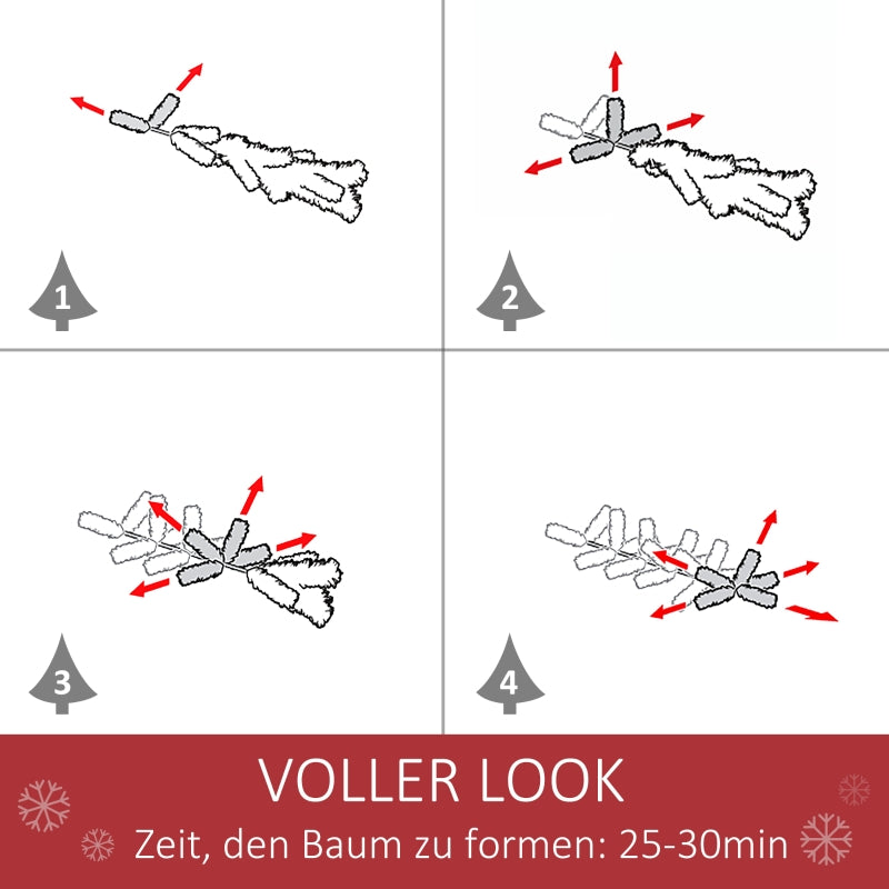 Artificial Christmas Tree, Pine Tree, 180 cm, Metal Stand
