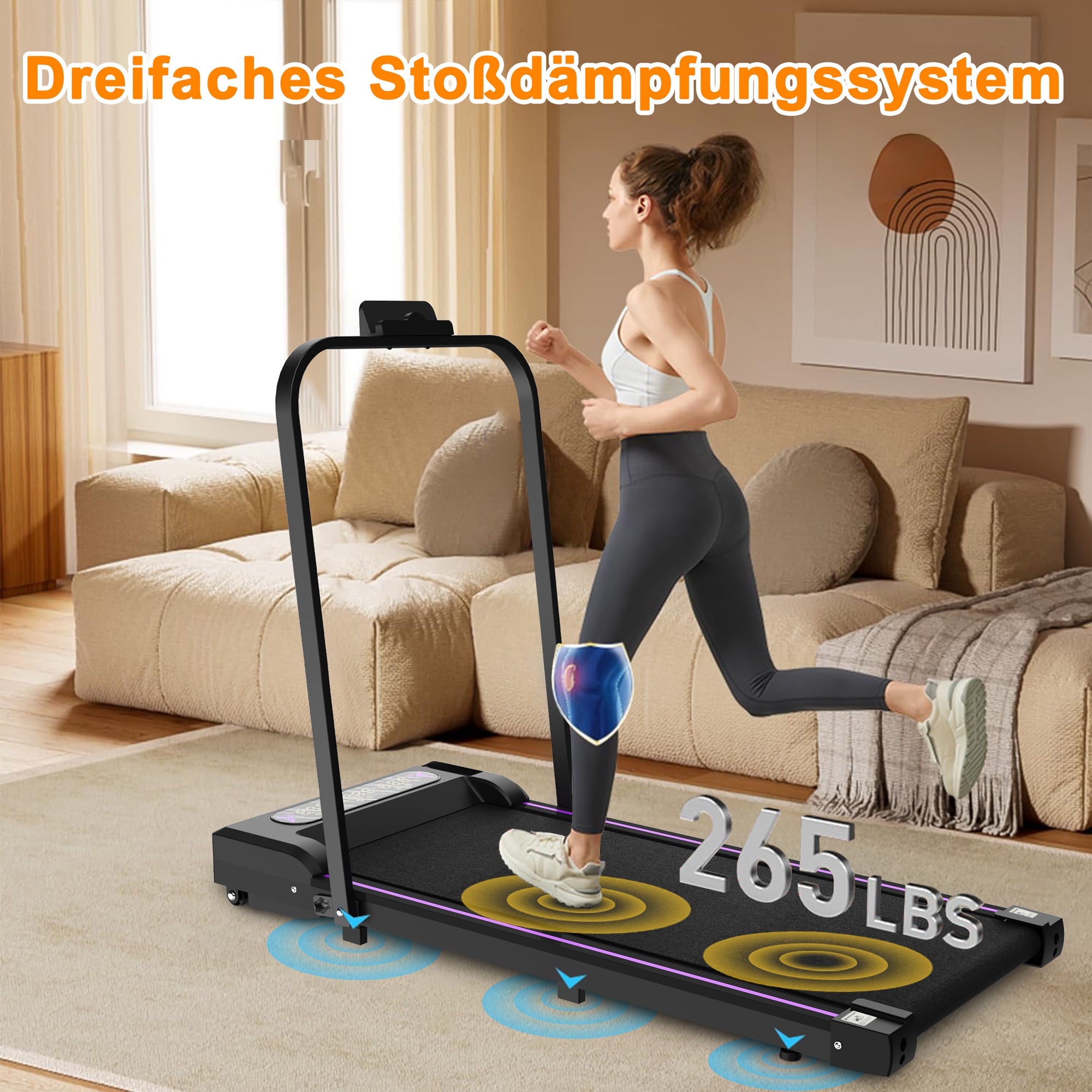 Foldable Treadmill Walking Pad 2.5 HP Motor 8km/h