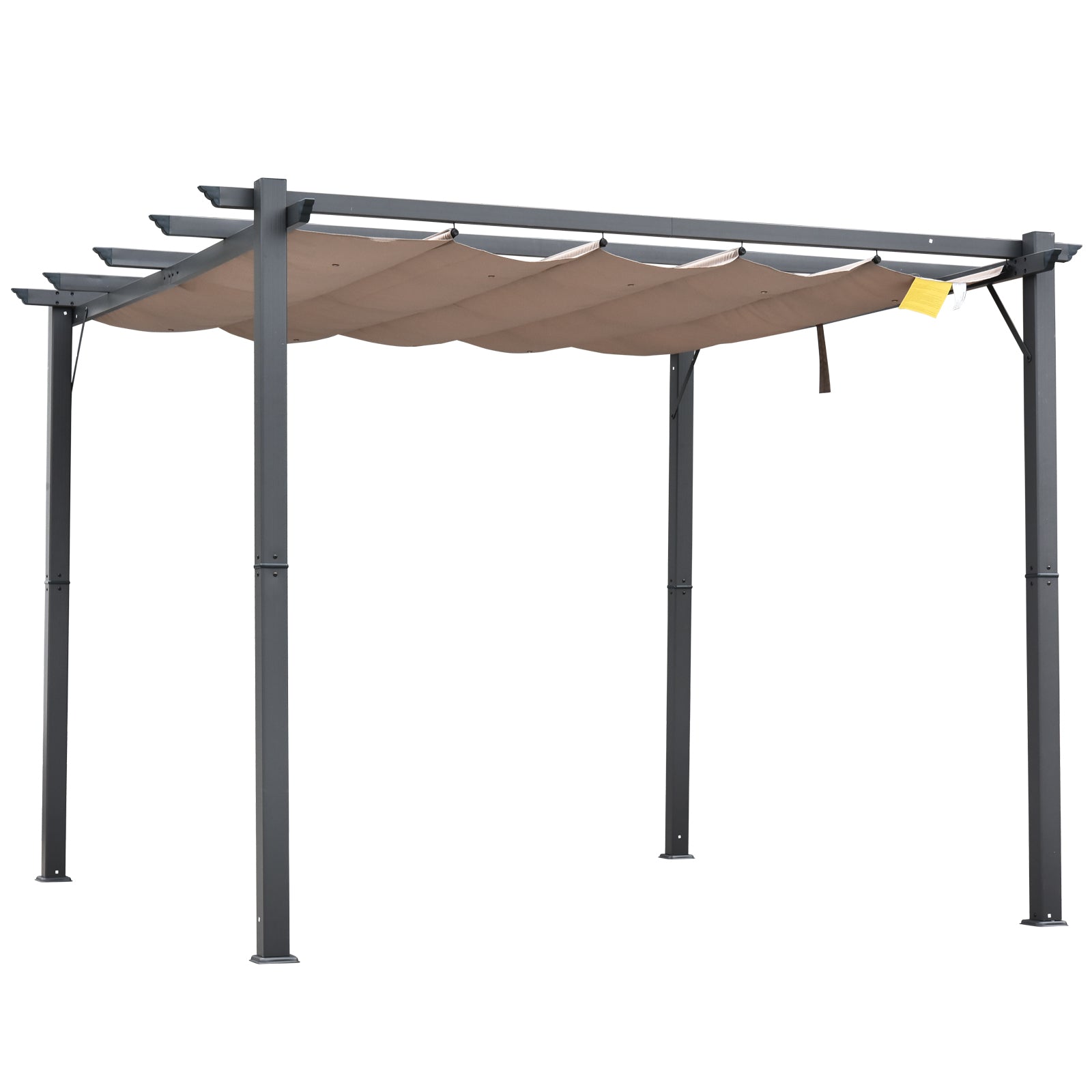 Pergola Canopy Gazebo 3x3m Outdoor Garden Shelter, Aluminium Brown