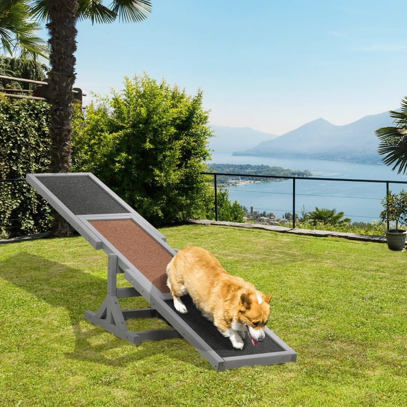Wooden Pet Seesaw, Dog Agility Equipment, Anti-Slip, Grey