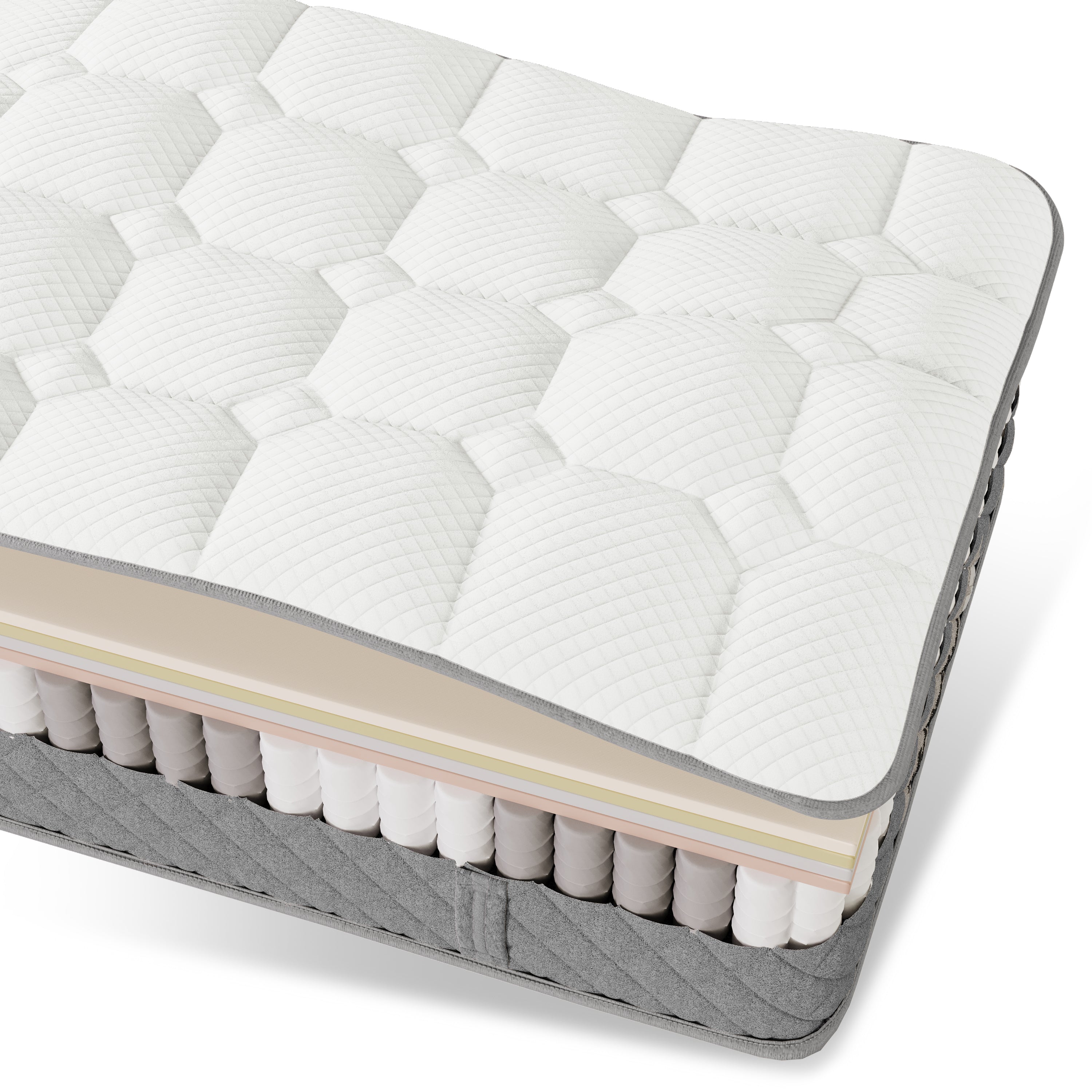Orthopedic cold foam King mattress, 140x200 cm, 7-zone pocket spring core, H3 medium firm, 20 cm height, vacuum packed