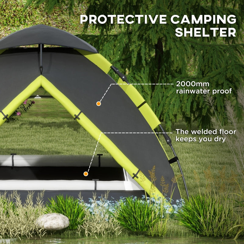 Camping Tent Two-Man One Room with Accessories Green