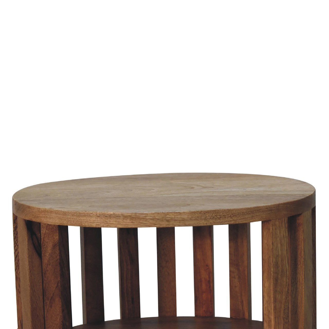 Solid Wood Ariella Double Shelf Nightstand, Brown