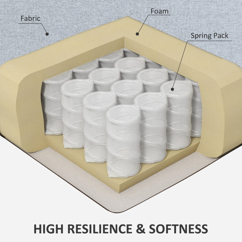 2 Seater Sofa, 140cm Tufted Love Seat with Wooden Legs, Light Grey Fabric