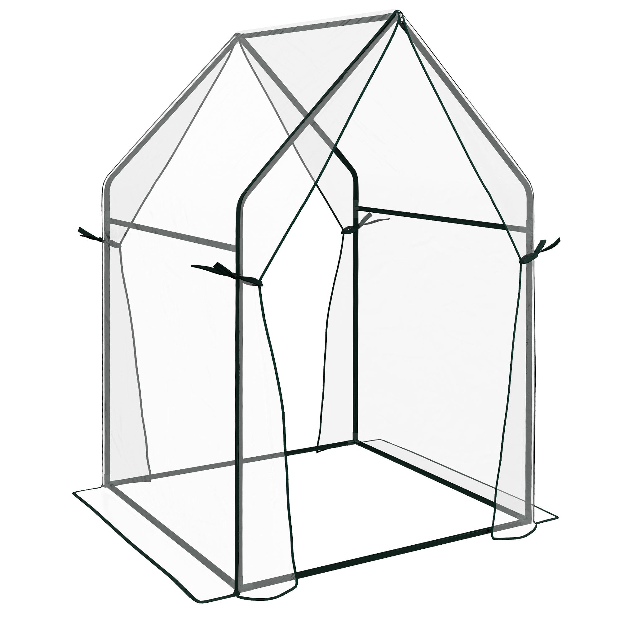 Foil Greenhouse, Double Doors Windproof 90x90x145cm, Transparent PE