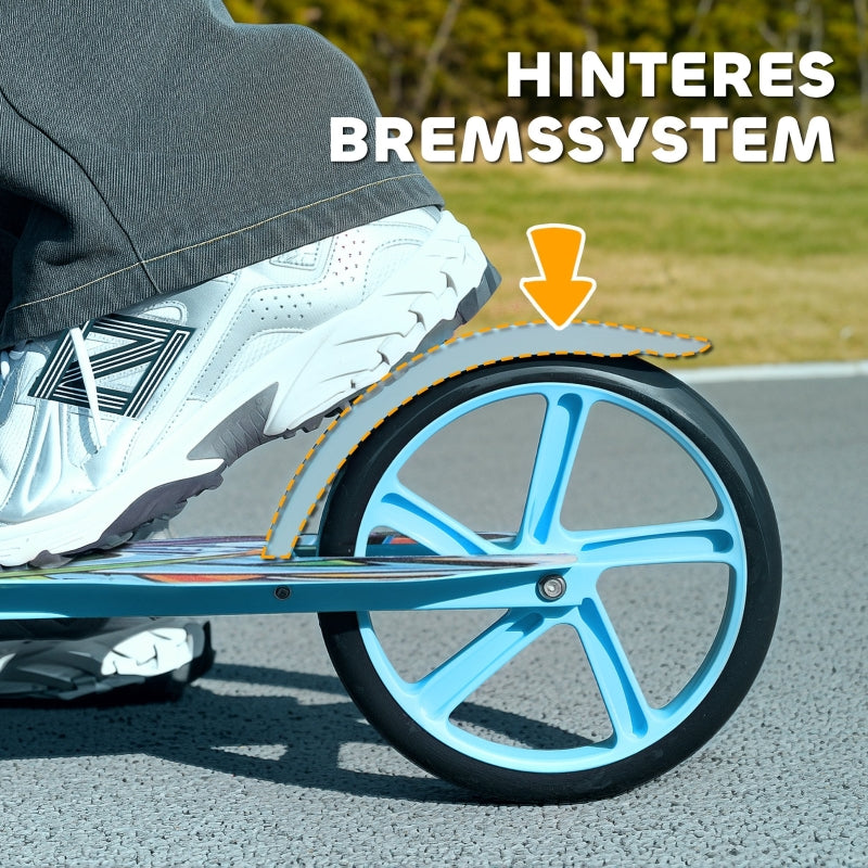 AIYAPLAY Children's Scooter, Foldable with Adjustable Handlebar, 2 Large Wheels, Rear Mudguard Brake, Blue