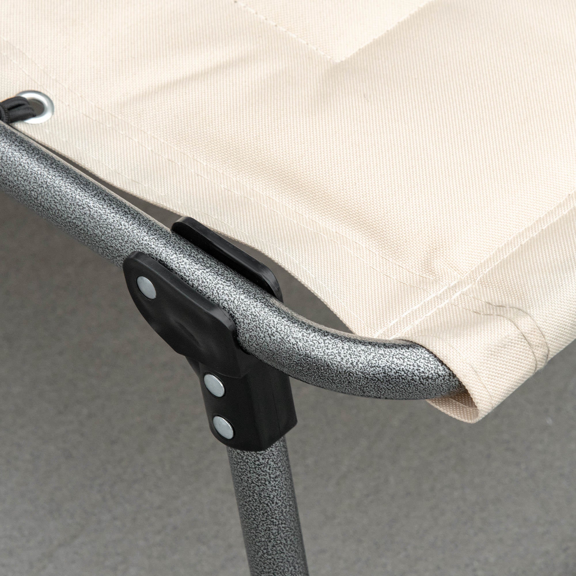 Sun Lounger, Foldable with Pillow, 5-Way Adjustable Backrest, Beige