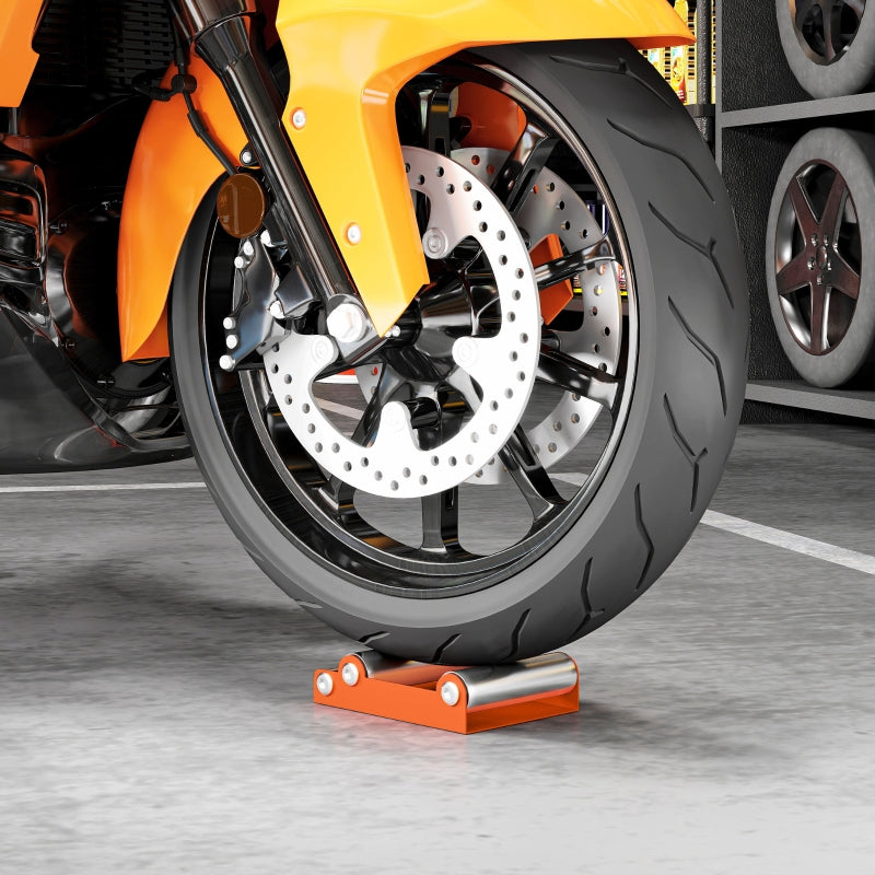 Motorcycle Cleaning Stand, Roller Stand, Tire Cleaning & Chain Lubrication, Orange