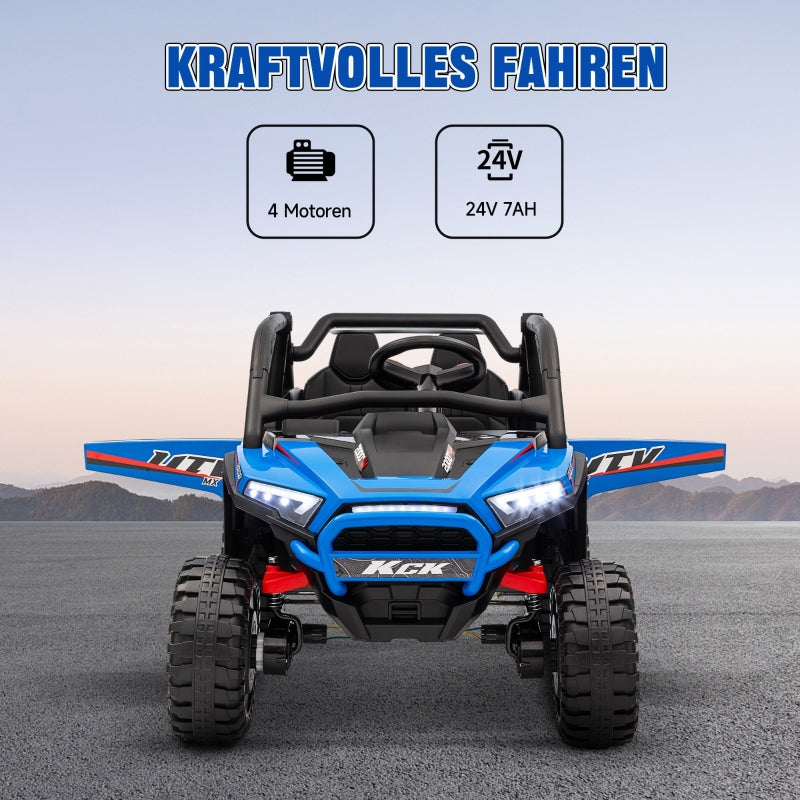 Kids' Electric UTV with 2-Seater and Remote Control, Blue