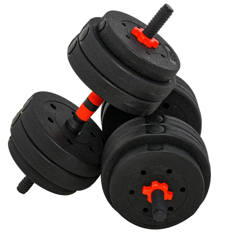 2-in-1 Dumbbell Set, 25 kg Adjustable Short & Long Barbells, Professional Home Fitness