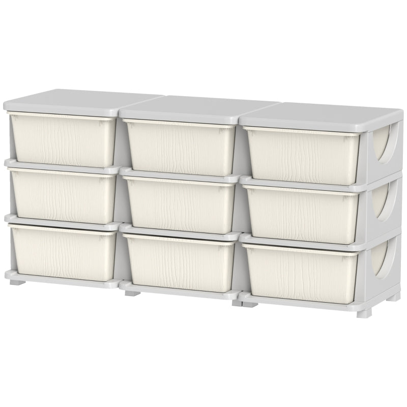 Kids Storage Unit Nine Drawers Cream