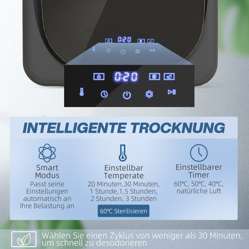 Mini Clothes Dryer, 6 Programs 4 kg 800W Exhaust, Gray