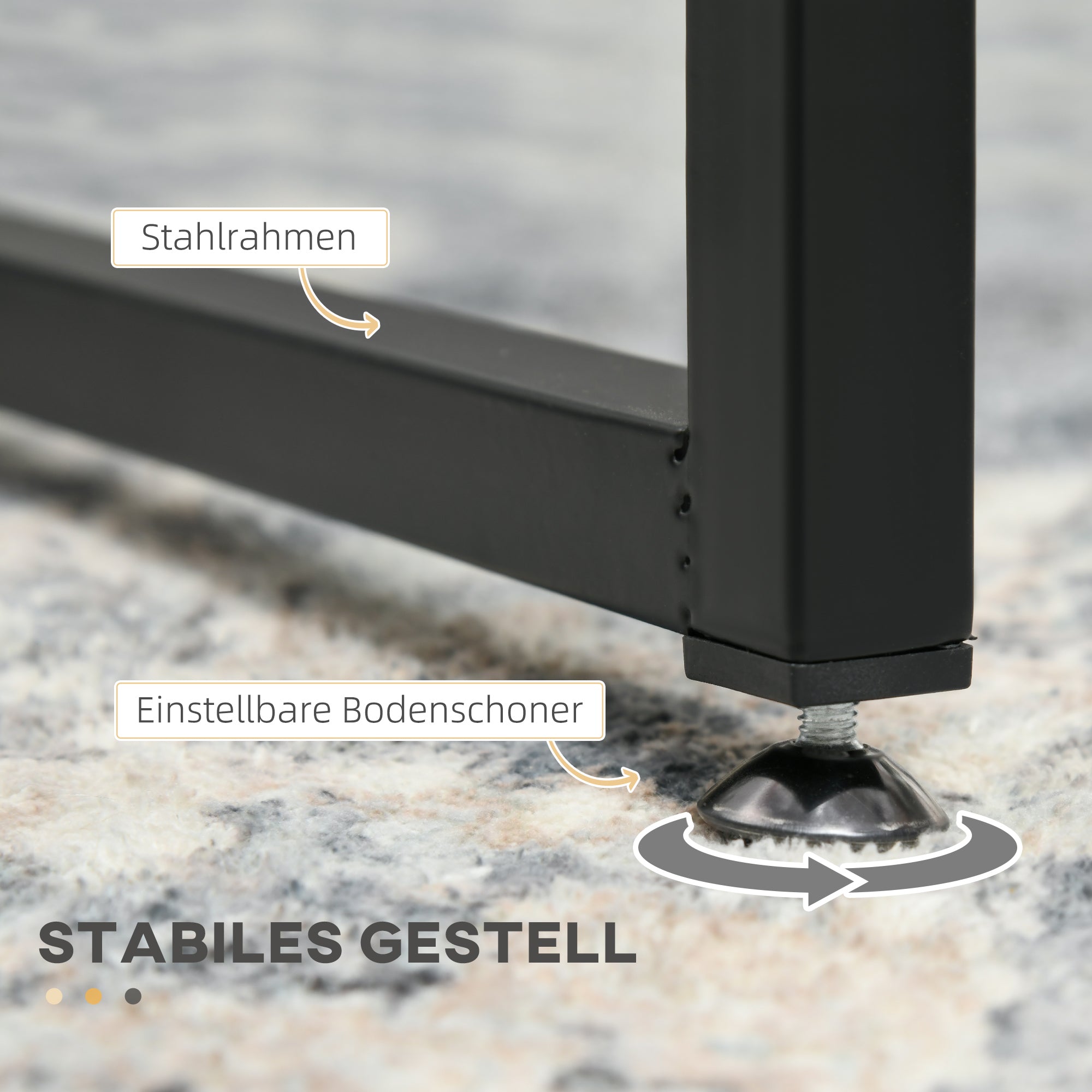 Coffee Table Set of 2 Nesting Side Table Glass Black Steel