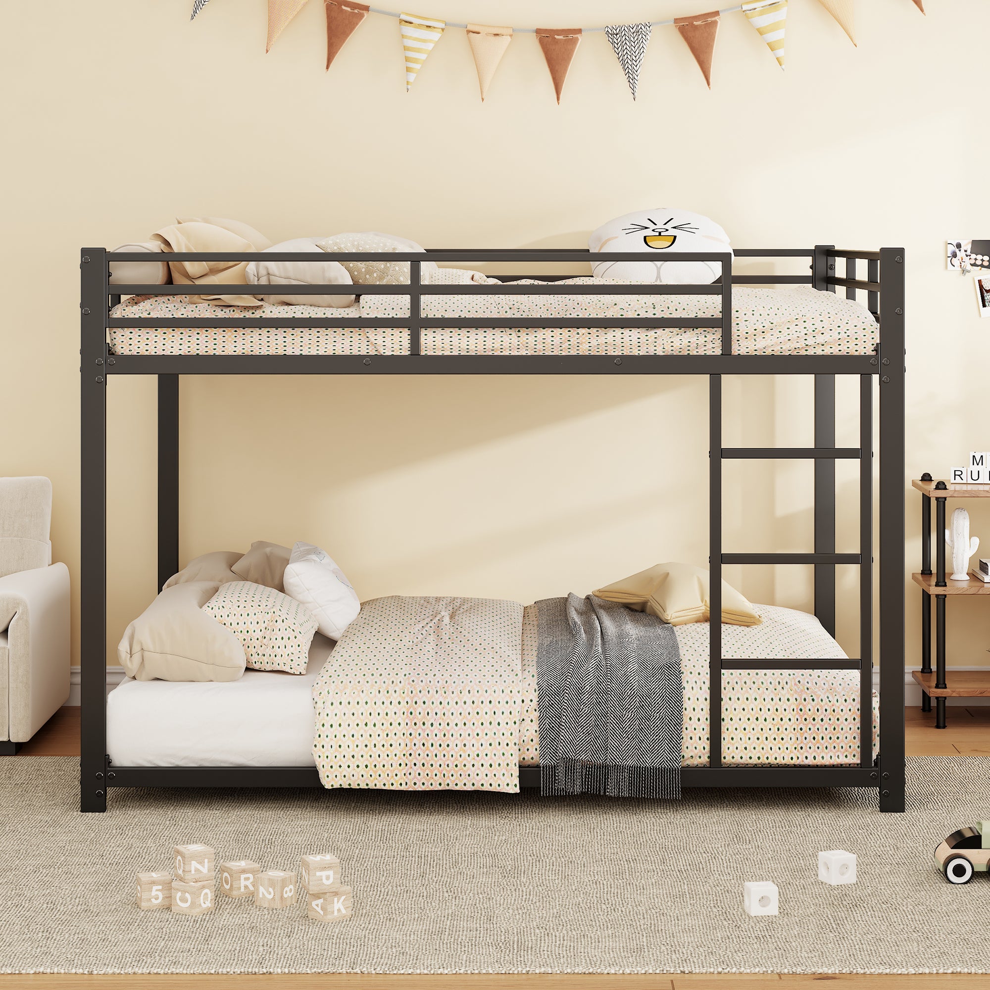 Children's Bunk Bed 140x200 Classic Style Iron Black