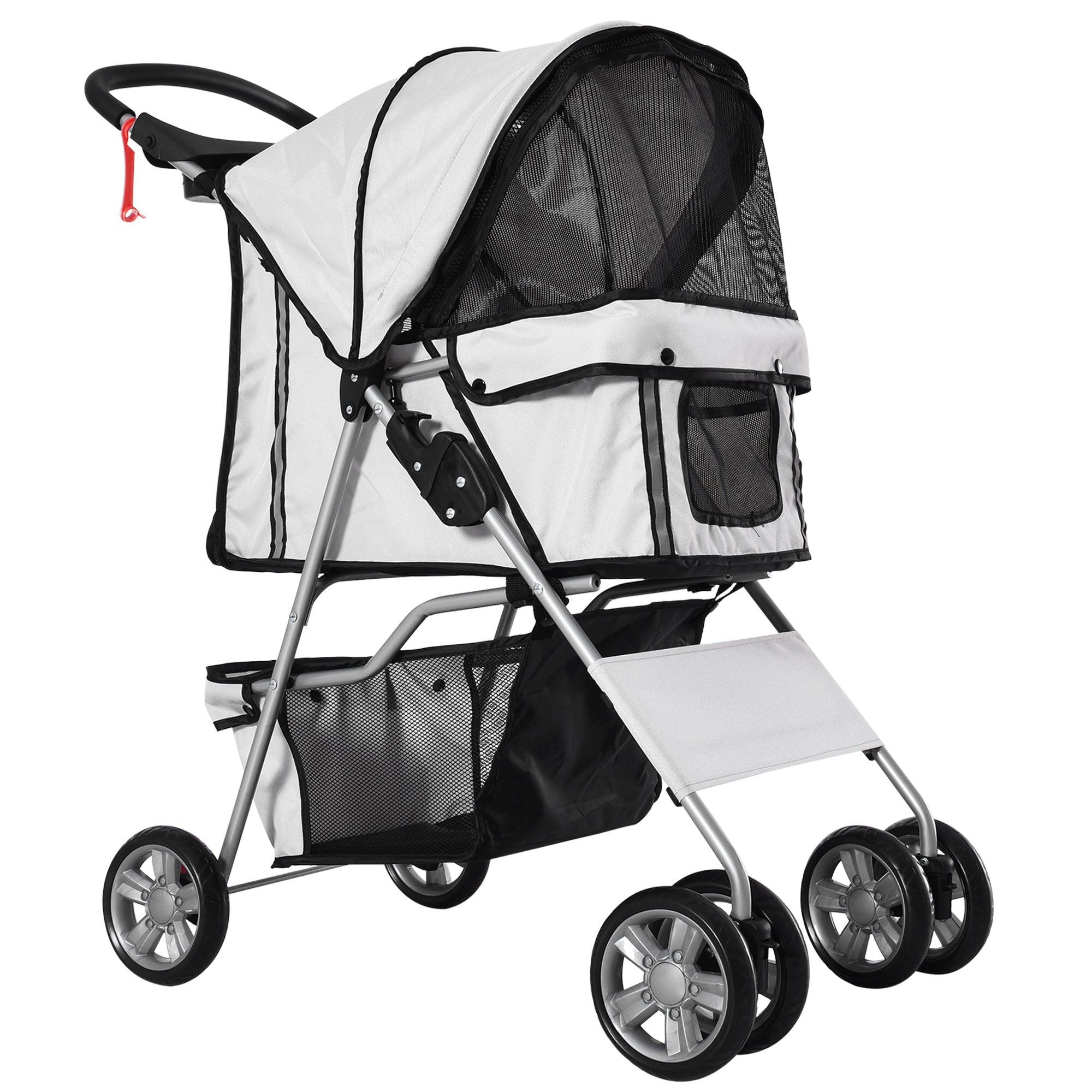 Dog Cart Buggy Lightweight Foldable Travel, Silver