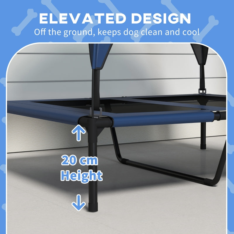 Cooling Raised Pet Bed, Washable Breathable Mesh, Dark Blue