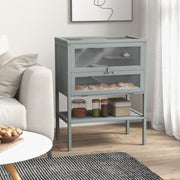 Wooden Hamster Cage 3 Tier House Storage Shelf, Openable Top, Grey